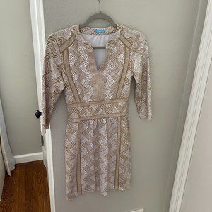 J. Mclaughlin Beige Print Dress, XS